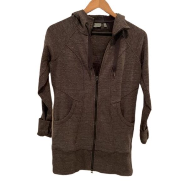 Athleta CYA Grey Strength Hoodie Jacket - Full Zip, Long Sweatshirt - Small - Picture 4 of 7